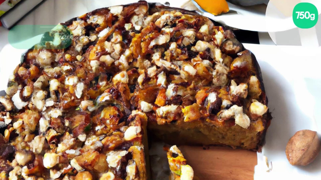 Gateau courge, pomme, noisettes