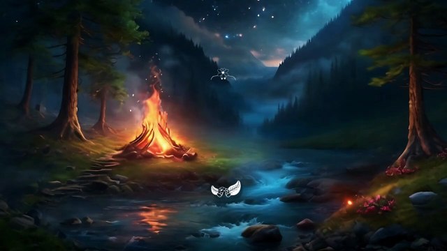 Campfire Serenity 🔥 Relaxing Music🎶 🍃 Nature Sounds, and Crackling Fire for Ultimate Relaxation