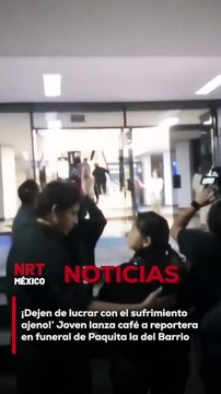 El funeral de Paquita la del Barrio se vio envuelto en un momento de tensión cuando una joven, aún no identificada, agredió a una reportera aventándole un vaso de café caliente