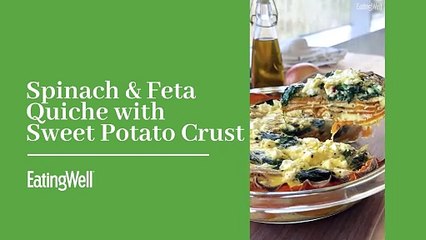 Spinach & Feta Quiche with Sweet Potato Crust