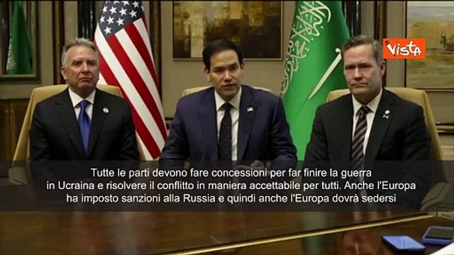 Rubio a Riad: Tutte le parti devono fare concessioni per la pace. Anche Ue ai negoziati