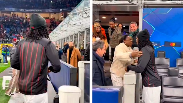 Milan: Rafael Leao, compañero de Santiago Giménez, comparte emotivo abrazo con su madre antes del partido contra Feyenoord