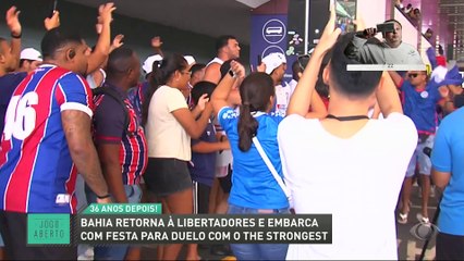Bahia embarca com festa da torcida para enfrentar o The Strongest pela Libertadores