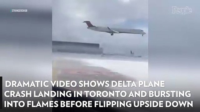 Dramatic Video Shows Delta Plane Crash Landing in Toronto and Bursting into Flames Before Flipping Upside Down