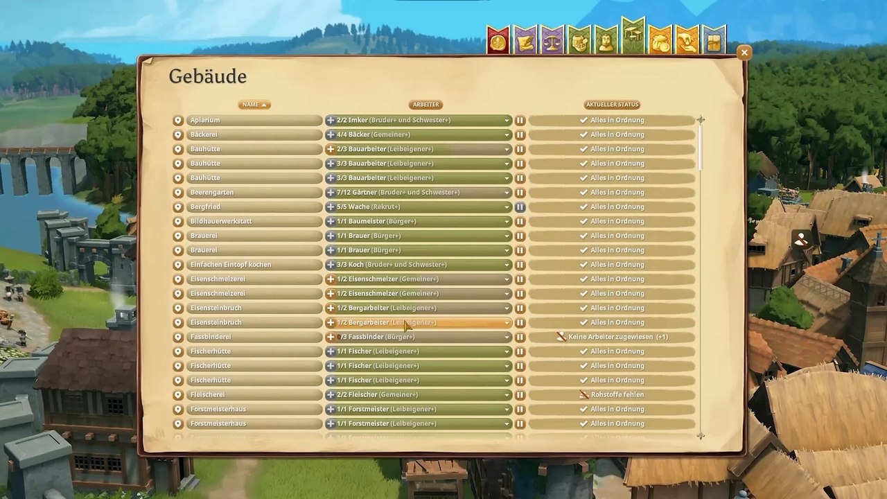 Foundation - test-video zu version 1.0 des mittelalterlichen stadtbauspiels