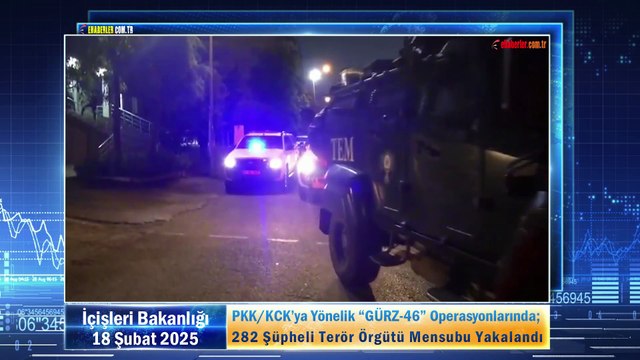 PKK/KCK’ya Yönelik “GÜRZ-46” Operasyonlarında; 282 Şüpheli Terör Örgütü Mensubu Yakalandı