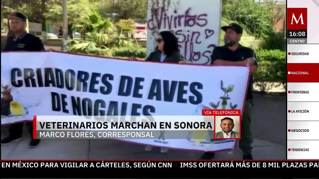 Médicos veterinarios marchan en Sonora, Nogales, por asesinato de Héctor Hernández