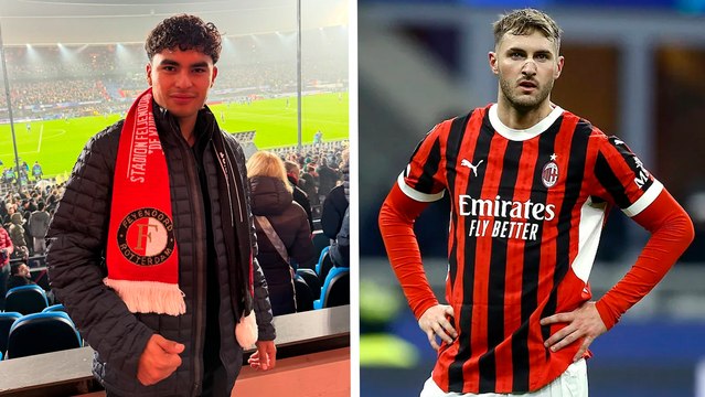 Stephano Carrillo celebra el pase del Feyenoord y la eliminación del Milán de Santiago Giménez