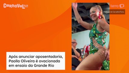 Após anunciar aposentadoria, Paolla Oliveira é ovacionada em ensaio da Grande Rio