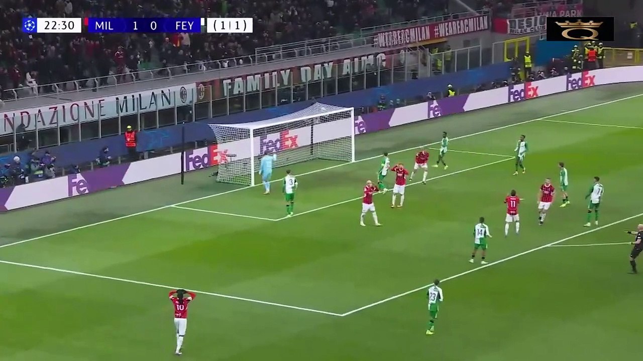 دوري ابطال اوروبا ملخص ميلان ضد فينورد روتردام