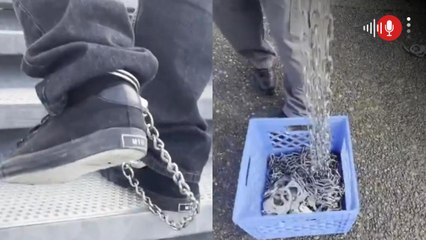 De manos y pies encadenan a migrantes deportados: la Casa Blanca compartió el polémico video