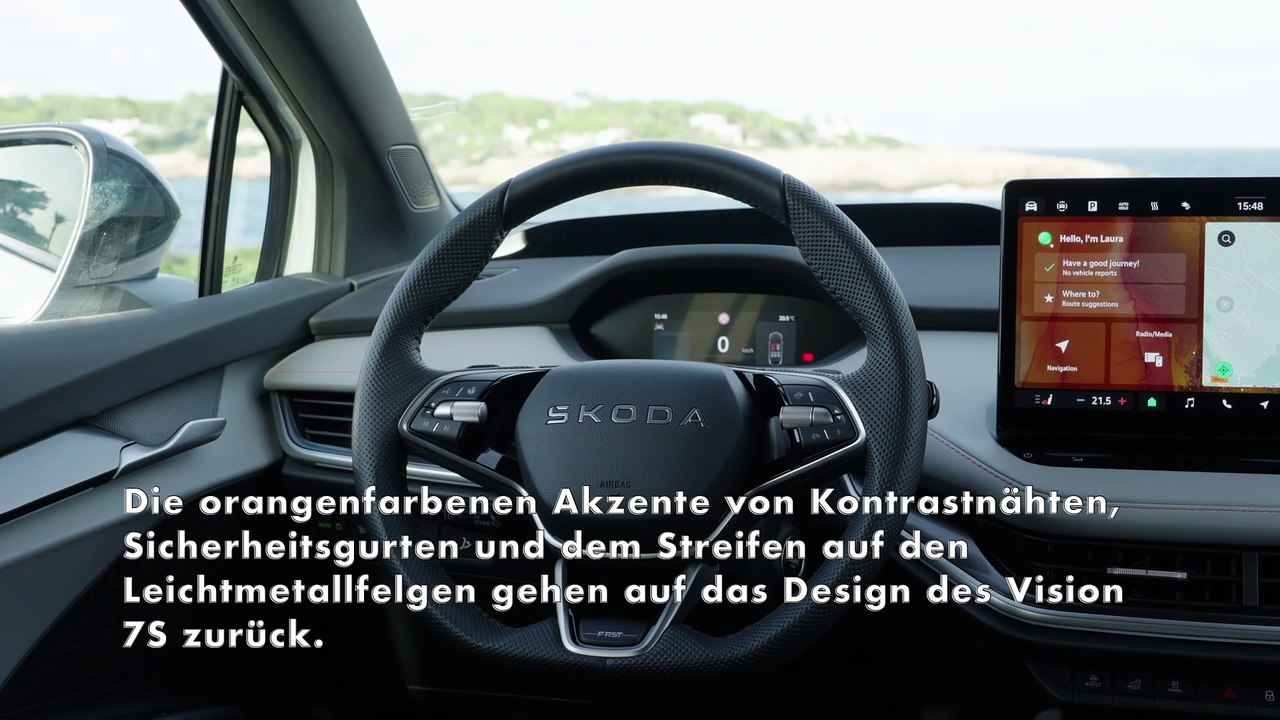 Škoda Elroq First Edition - Interieur mit Design Selection Lodge und Sportlenkrad