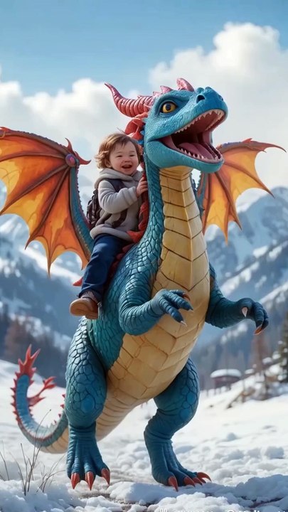 Baby back on the playful vibrant dragon