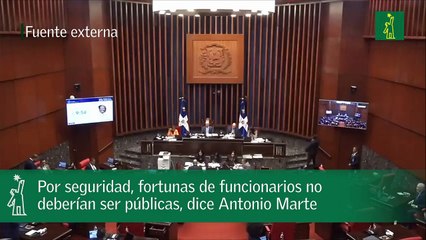 Por seguridad, fortunas de funcionarios no deberían ser públicas, dice Antonio Marte.mp4