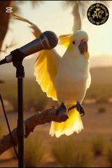 Cute little parrot telling the Arabic natt
