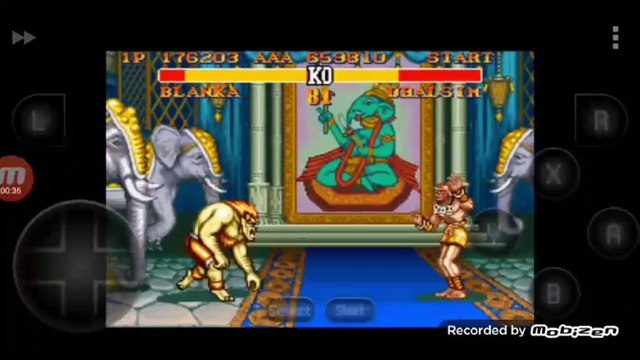 Street Fighter II Turbo: Hyper Fighting Blanka vs Dhalsim Blanka é derrotado por Dhalsim
