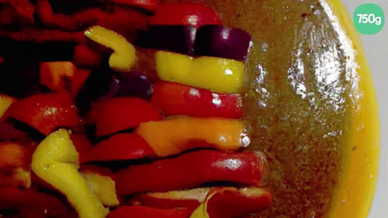 Potage aux poivrons jaunes et rouges