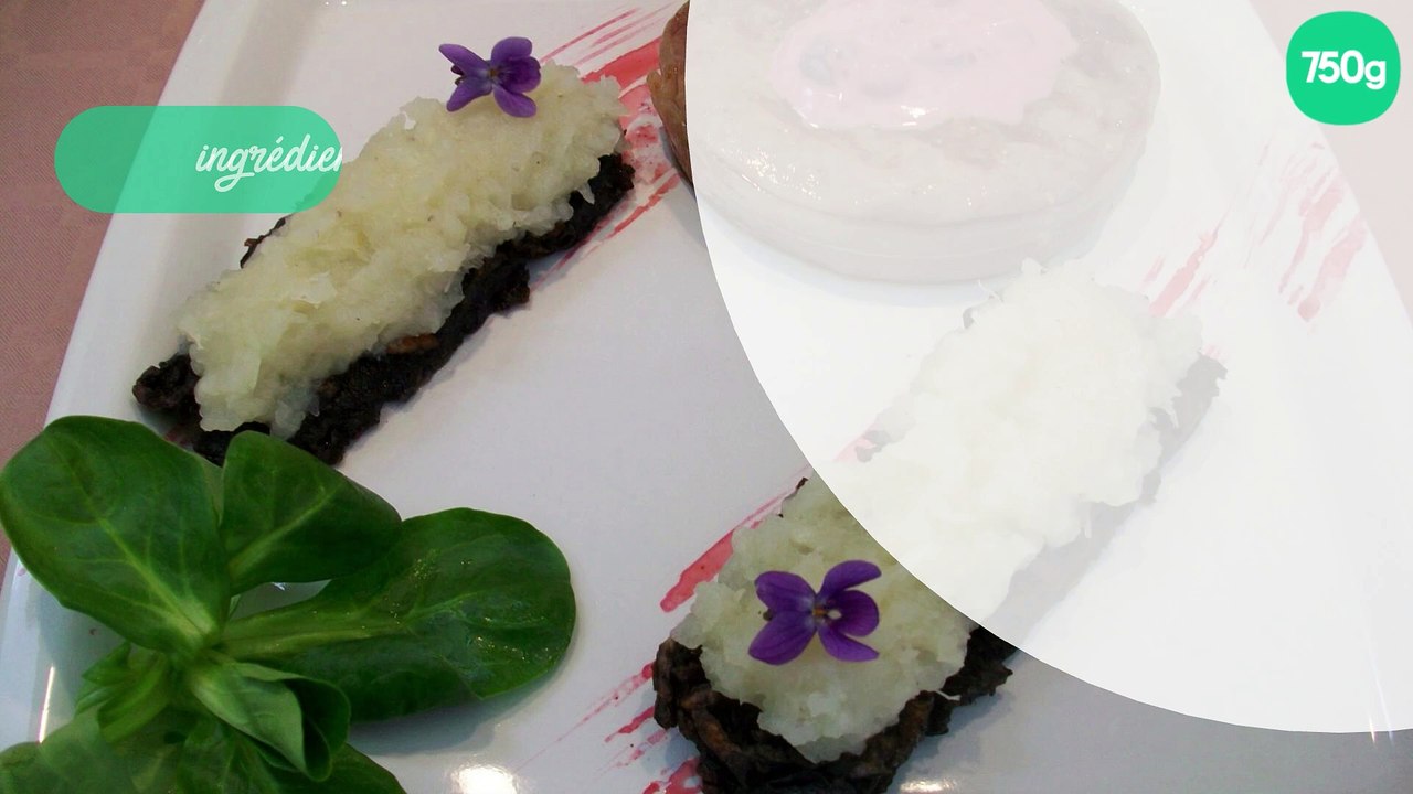 Tournedos de bœuf de Chalosse, sauce aux fruits des bois & écrasé de navets sur paillasson de Vitelottes