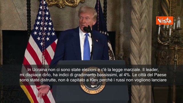Trump: Zelensky ha gradimento del 4%, in Ucraina c'? legge marziale