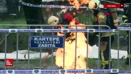 Kocaeli'de metan gazından çıktığı değerlendirilen yangın, 2 gündür sürüyor