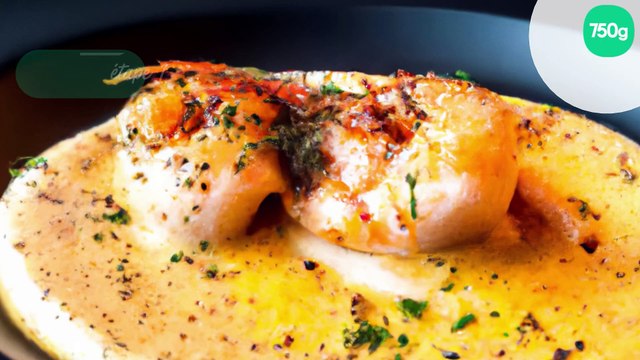 Raviole de langoustine et nuage de bisque