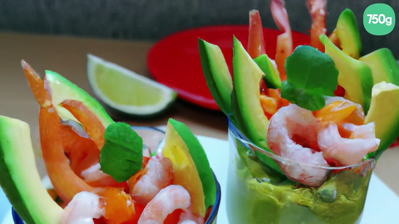 Verrine avocat crevettes pamplemousse
