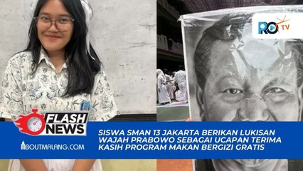 Siswa SMAN 13 Jakarta Berikan Lukisan Wajah Prabowo sebagai Ucapan Terima Kasih Program Makan Bergizi Gratis