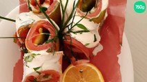 Rouleau au saumon fumé à la fêta et à l'aneth