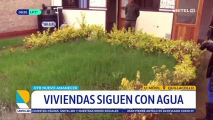 El agua continúa dentro de las viviendas en Quillacollo tras fuertes lluvias que cayeron en Cochabamba