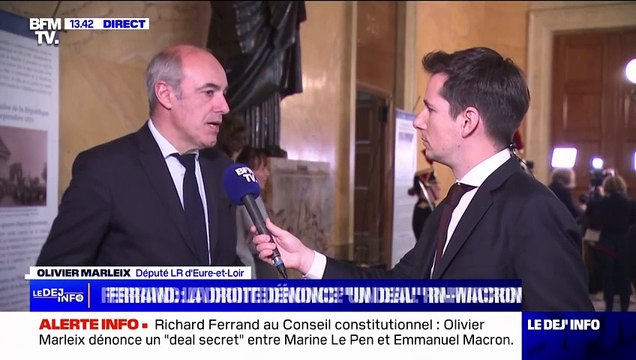 Richard Ferrand au Conseil constitutionnel: Olivier Marleix (LR) dénonce un deal caché entre le RN et Emmanuel Macron