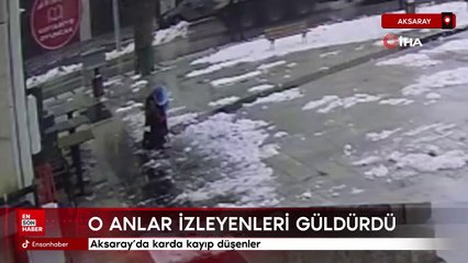 Aksaray’da karda kayıp düşenler