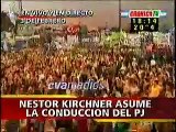 Cristina Kirchner habla en la asunción de Néstor Kirchner en el Partido Justicialista