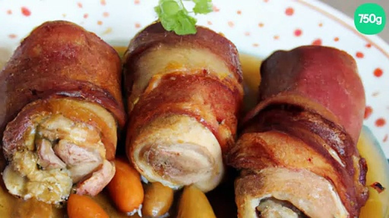 Cailles farcies à la broche