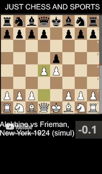 Alekhine defeats Frieman with the Queen's checkmate