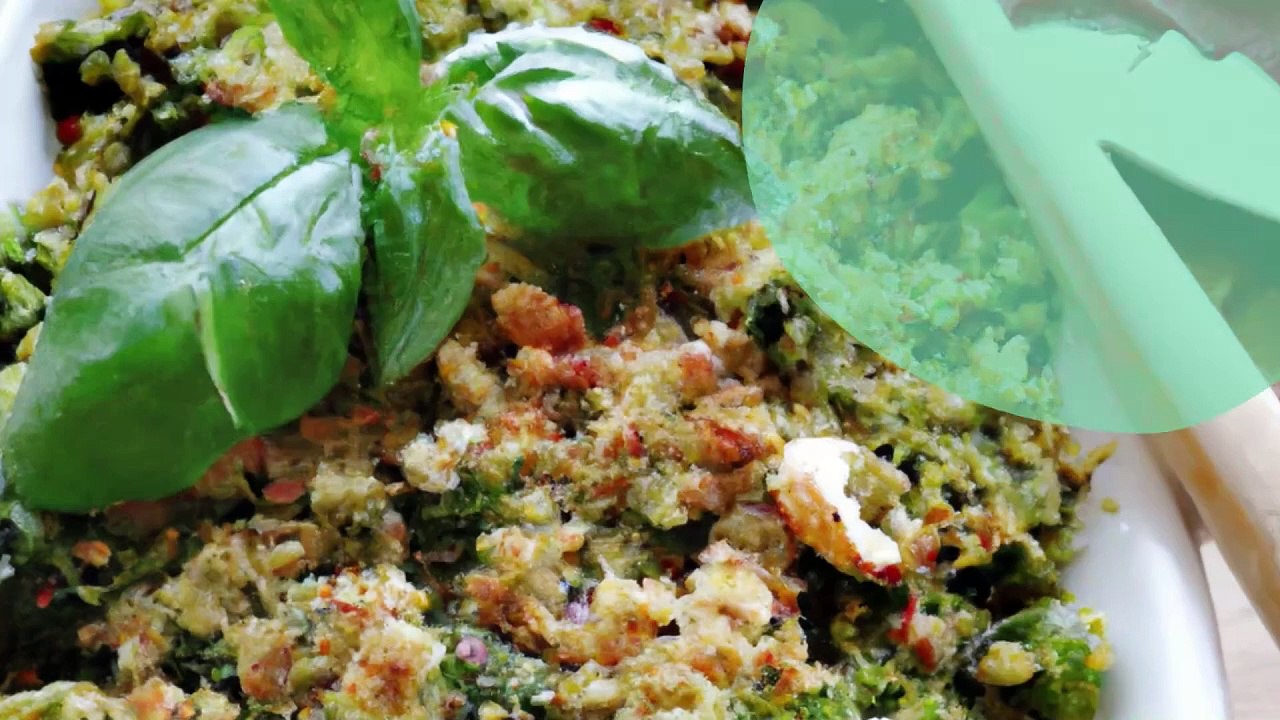 Crumble de légumes d'été au pesto de basilic