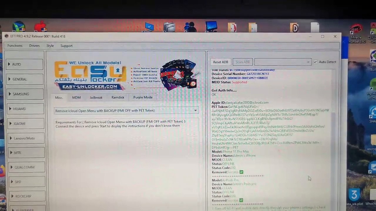Apple iPhone 11 Pro Max Icloud Bypass Clean 100 % Method With Eft Pro