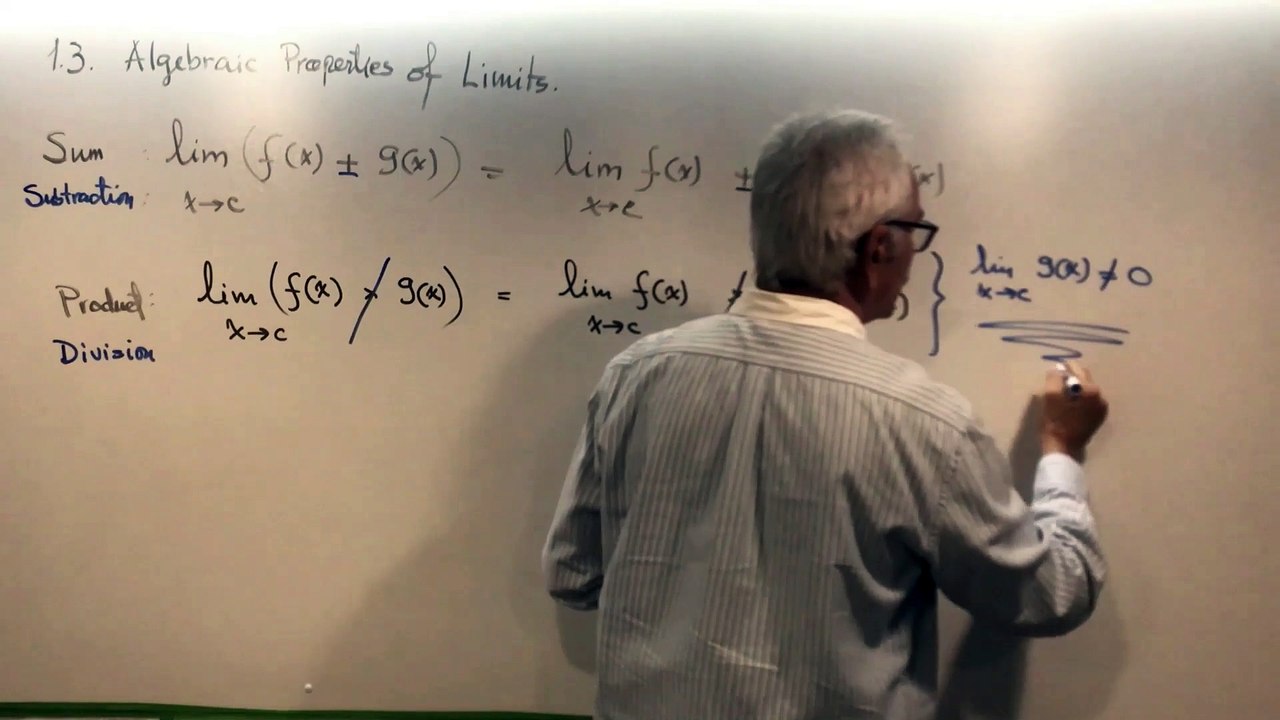 Lecture-3A Business Calculus. Algebraic Properties of Limits