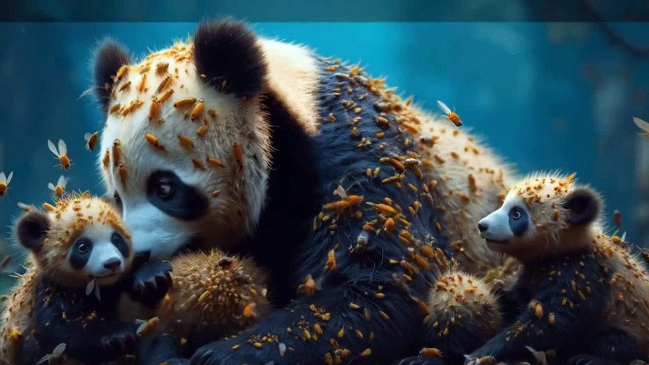 Panda rescue from honey bees