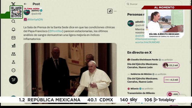 🚨¡Última Hora! Continúa en recuperación; El papa Francisco muestra ligera mejoría