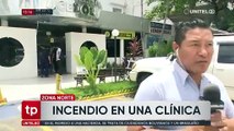 Incendio en clínica: Fuego inició en el 4to piso