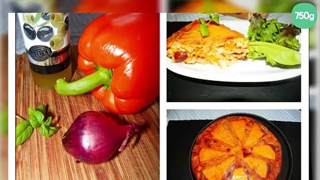 Quiche sans pâte chorizo, poivron et mimolette