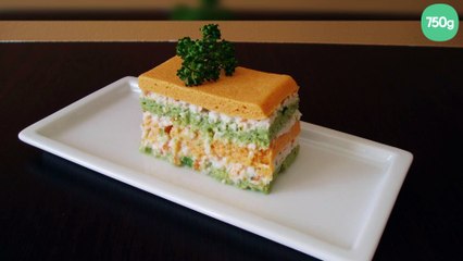 Mille Feuille de carottes, brocolis et surimi