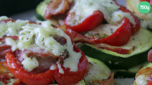 Tartines toastées de tomates et courgettes au fromage de chèvre