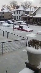 Detroit flooded and then it froze