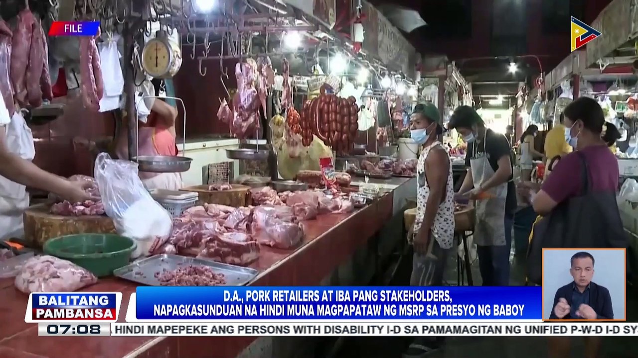 D.A., pork retailers, at iba pang stakeholders, napagkasunduang hindi muna magpapataw ng MSRP sa presyo ng baboy