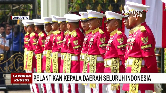 Momen Kemeriahan Kirab dari Monas ke Istana dalam Prosesi Pelantikan Kepala Daerah