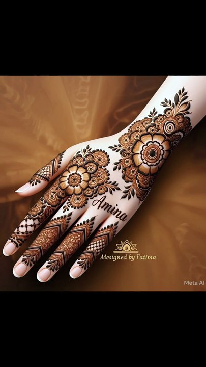 khafif mehndi design back side picture _ Amina name mehndi design trending photo