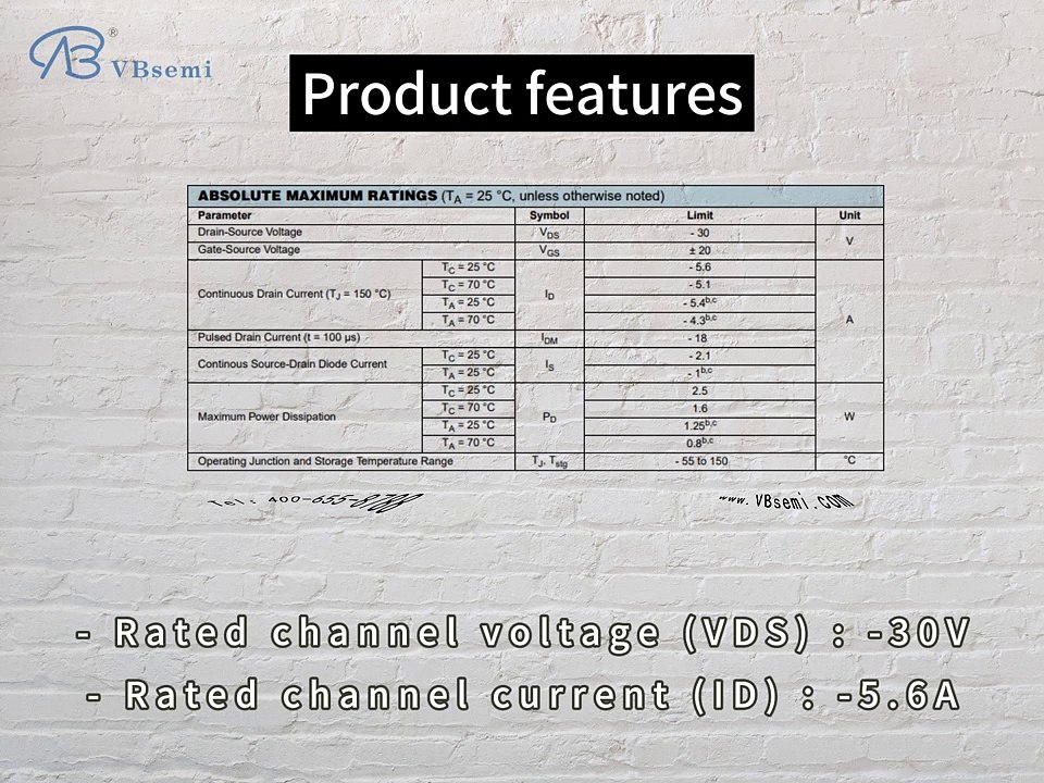 3407-VB is a SOT23 package P-Channel field effect MOS tube