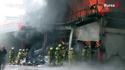 Bursa'da madeni yağ satışı yapılan iş yerinde yangın