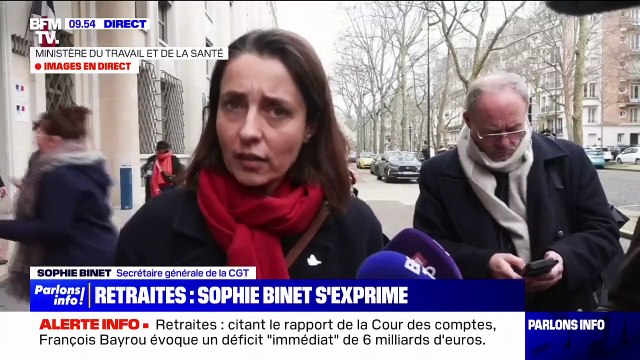 Retraites: Nous ne sommes pas là pour parler de capitalisation et donner notre argent à la finance , assure la secrétaire générale de la CGT Sophie Binet